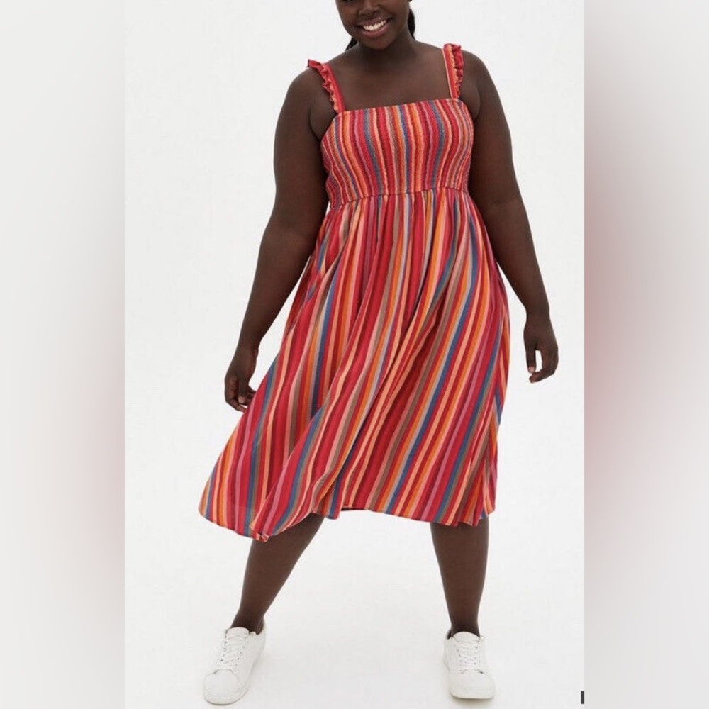 Torrid Pink and Orange Sleeveless Sundress Size 0 NWT